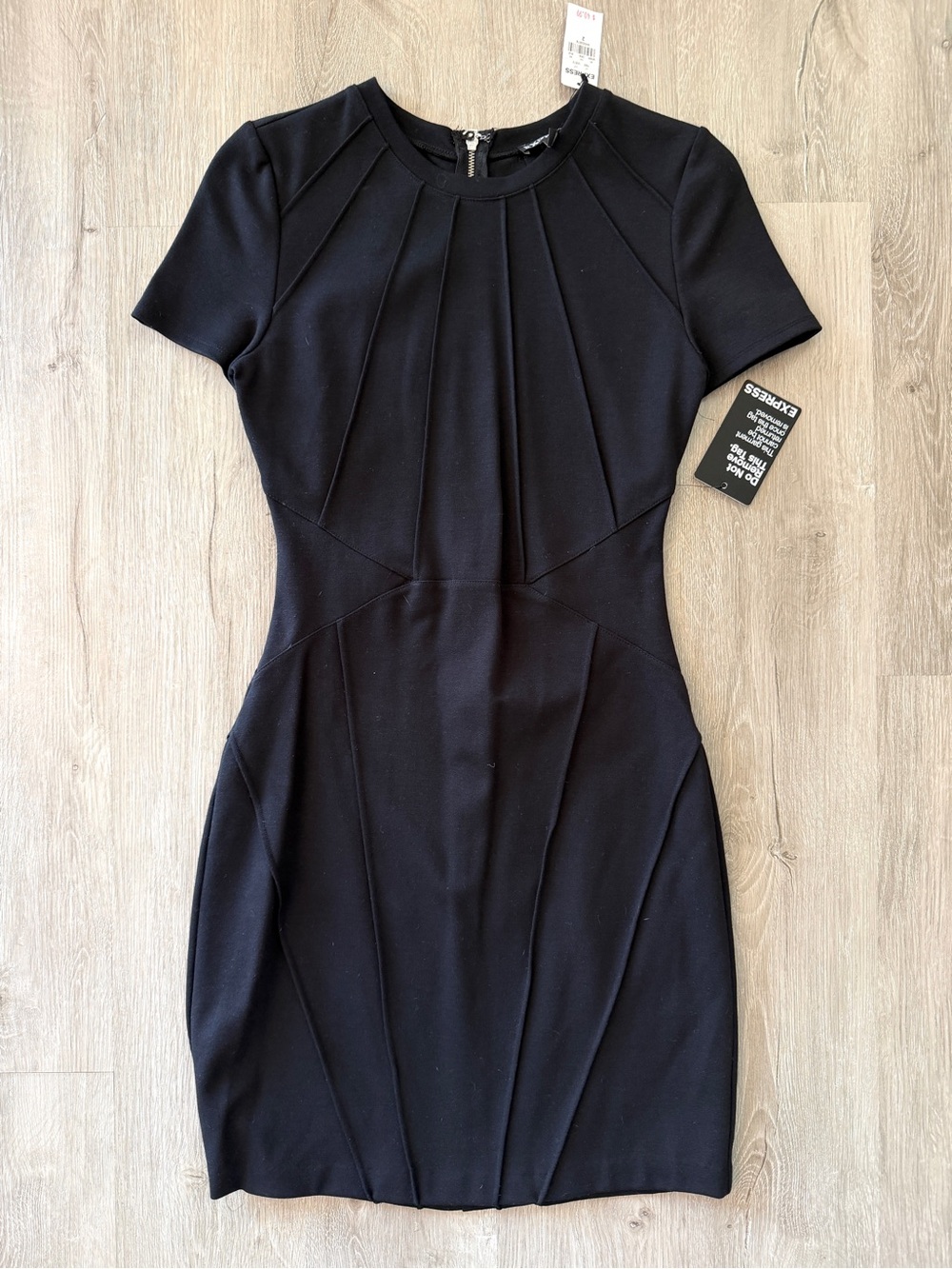 Express Black Ponte Sheath Dress - Short Sleeve Bodycon ‘little black dress’ 2